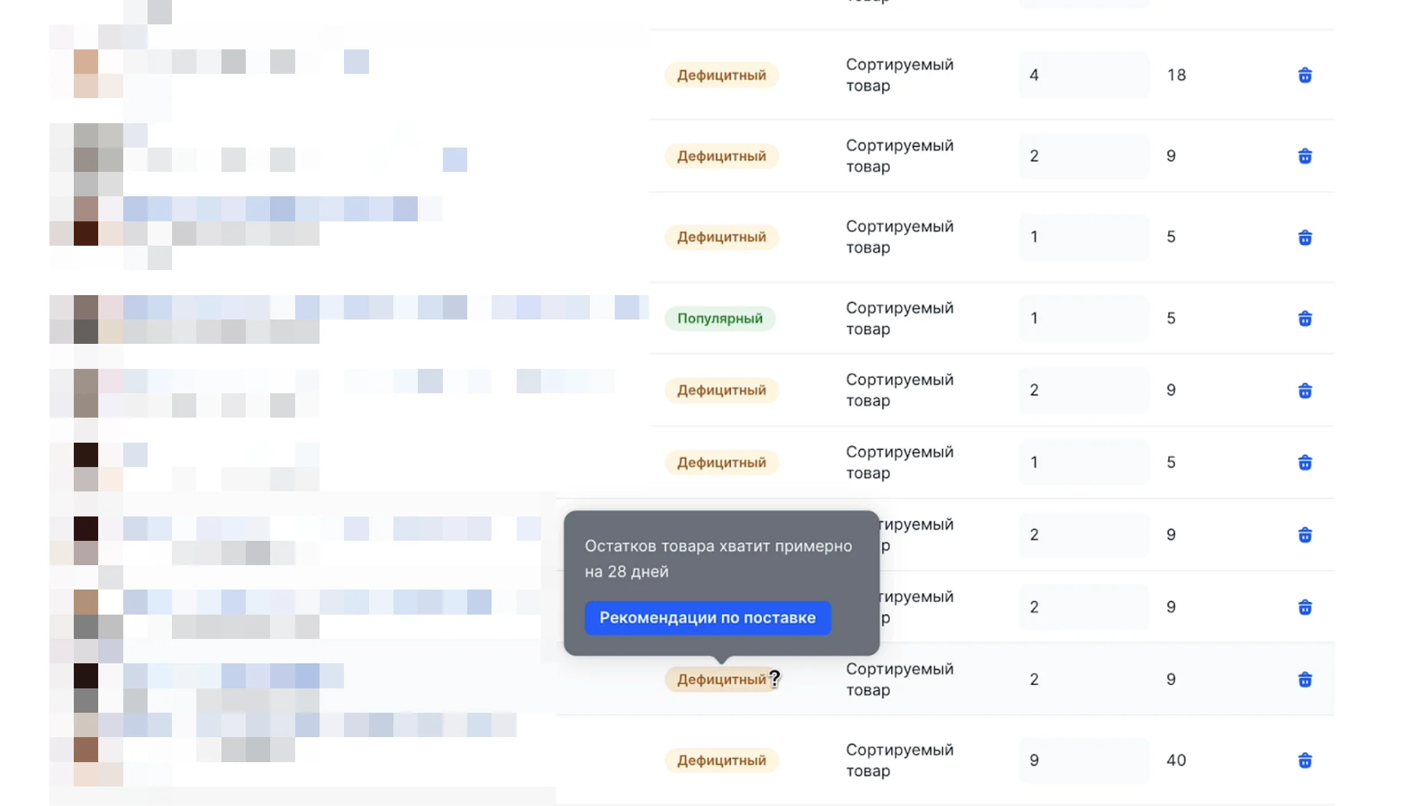 Ozon информирует селлера, какие товары в дефиците и требуют приоритетной поставки